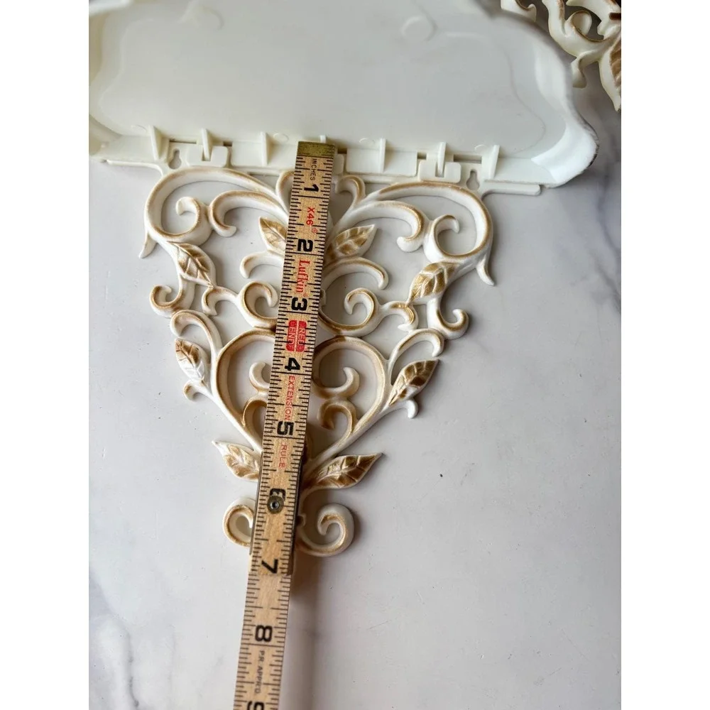 Vtg Spartus Wall Clock Shelf Sconces Set‎ 4pc Hollywood Regency Gold Cream 60s